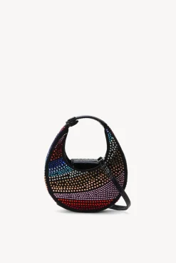 STAUD - MICRO MOON CRYSTAL BAG RAINBOW BLACK