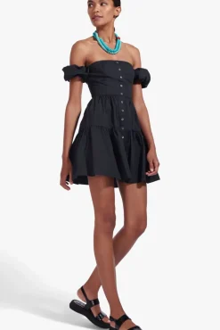 STAUD - MINI ELIO DRESS BLACK