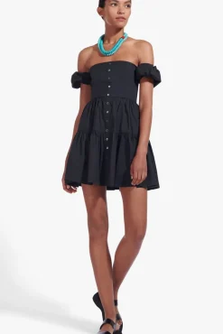 STAUD - MINI ELIO DRESS BLACK