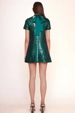 STAUD - MINI ILANA DRESS EMERALD