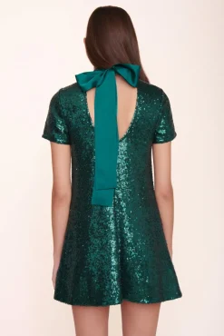 STAUD - MINI ILANA DRESS EMERALD