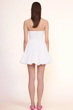 STAUD - MINI LANDRY DRESS WHITE