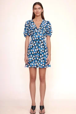 STAUD - MINI MILLA DRESS WHITE ACID FLORAL