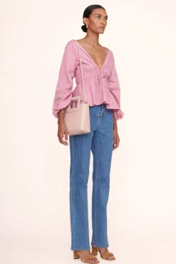 STAUD - MINI SHIRLEY LEATHER BAG BLUSH