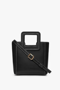 STAUD - MINI SHIRLEY LEATHER BAG BLACK