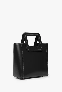 STAUD - MINI SHIRLEY LEATHER BAG BLACK