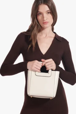 STAUD - MINI SHIRLEY LEATHER BAG CREAM