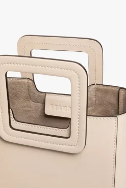 STAUD - MINI SHIRLEY LEATHER BAG CREAM