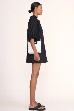 STAUD - MINI SHIRLEY LEATHER BAG WHITE BLACK