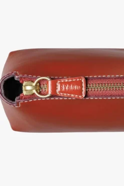 STAUD - MINI SHIRLEY LEATHER BAG COGNAC