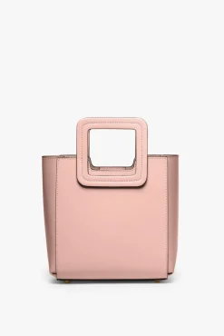 STAUD - MINI SHIRLEY LEATHER BAG DARK BLUSH