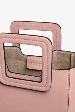 STAUD - MINI SHIRLEY LEATHER BAG DARK BLUSH
