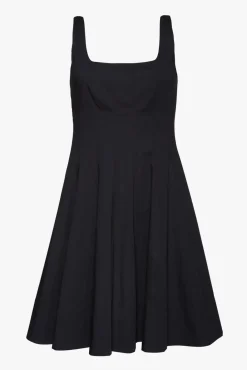 STAUD - MINI WELLS DRESS BLACK