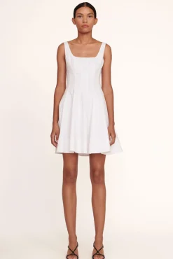 STAUD - MINI WELLS DRESS WHITE