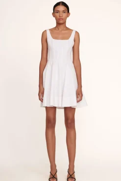 STAUD - MINI WELLS DRESS WHITE