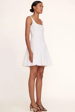 STAUD - MINI WELLS DRESS WHITE