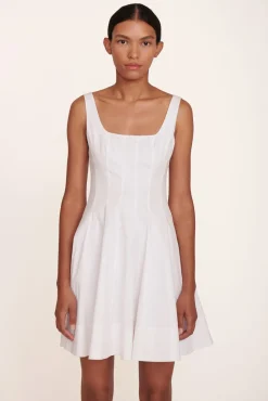 STAUD - MINI WELLS DRESS WHITE
