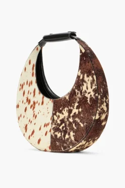 STAUD - MOON SPLIT TOTE BAG MIXED HAIRCALF
