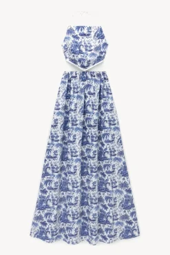 STAUD - MYLA DRESS BLUE TOILE