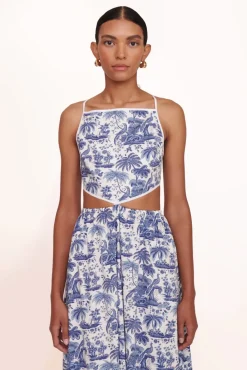 STAUD - MYLA DRESS BLUE TOILE