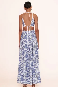 STAUD - MYLA DRESS BLUE TOILE