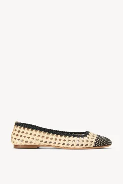 STAUD - NELL CROCHET BALLERINA CREAM BLACK