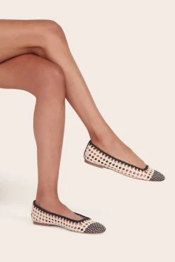 STAUD - NELL CROCHET BALLERINA CREAM BLACK