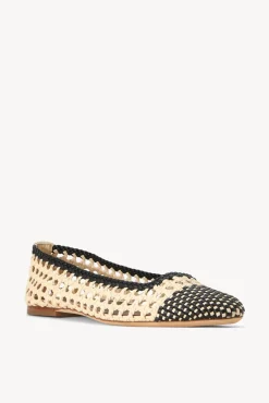 STAUD - NELL CROCHET BALLERINA CREAM BLACK