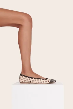 STAUD - NELL CROCHET BALLERINA CREAM BLACK