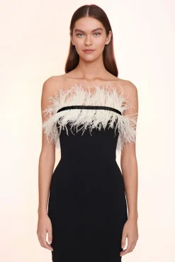 STAUD - NELLIE DRESS BLACK/IVORY BLACK IVORY