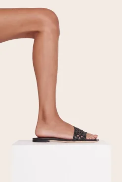 STAUD - NEVIL CROCHET SANDAL BLACK