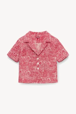STAUD - NICOLA TOP PAPAYA CROSSHATCH