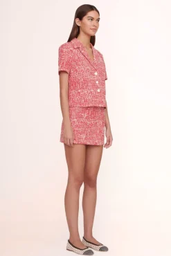 STAUD - NICOLA TOP PAPAYA CROSSHATCH