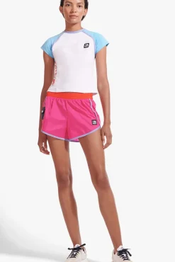 STAUD - NYLON RUN SHORT FUCHSIA