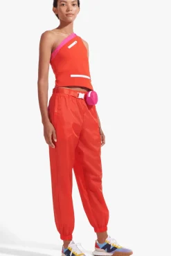 STAUD - NYLON TRACK PANT FIERY RED