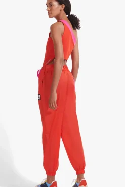 STAUD - NYLON TRACK PANT FIERY RED