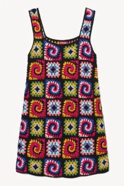 STAUD - PSYCHEDELIC DRESS ACID RAINBOW
