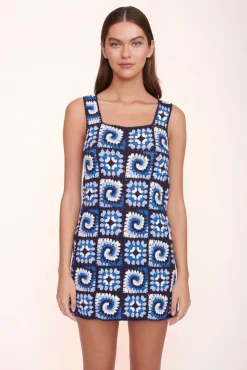 STAUD - PSYCHEDELIC DRESS ACID COBALT
