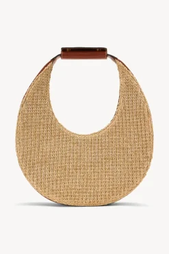 STAUD - RAFFIA MOON BAG NATURAL TAN