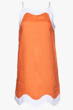 STAUD - RENATA DRESS TANGERINE WHITE