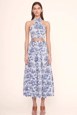 STAUD - SEA SKIRT BLUE TOILE