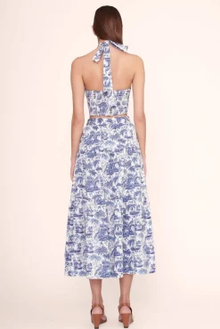 STAUD - SEA SKIRT BLUE TOILE