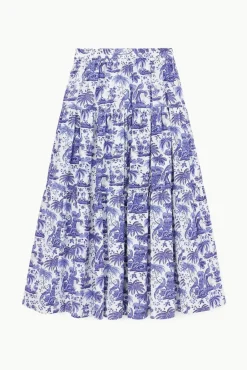 STAUD - SEA SKIRT BLUE TOILE