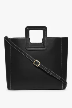 STAUD - SHIRLEY LEATHER BAG BLACK