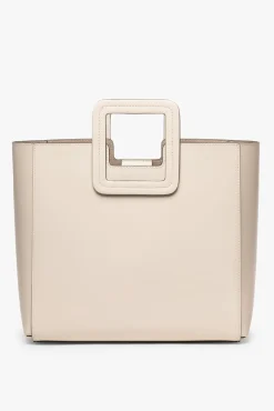 STAUD - SHIRLEY LEATHER TOTE BAG CREAM