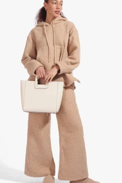 STAUD - SHIRLEY LEATHER TOTE BAG CREAM