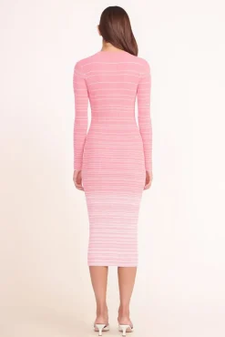 STAUD - SHOKO SWEATER CORAL PINK WHITE