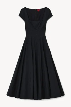 STAUD - SHORT SLEEVE WELLS DRESS BLACK