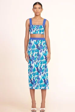 STAUD - SLOANE HEEL SNAKE EMBOSSED BLACK WHITE
