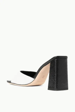 STAUD - SLOANE HEEL SNAKE EMBOSSED BLACK WHITE